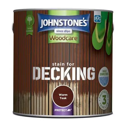 Johnstones Woodcare Stain For Decking 2.5l Warm Teak