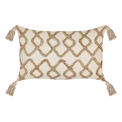 Cotton Cushion Geometric Pattern x cm Beige INCANA