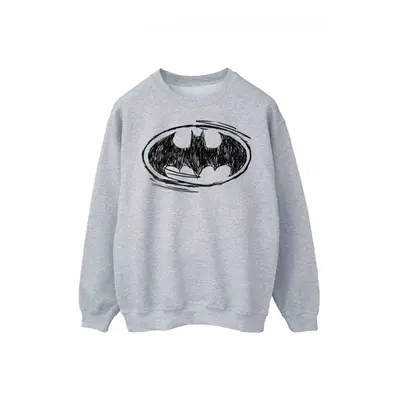 (L, Sports Grey) Batman Womens/Ladies Sketch Logo Sweatshirt