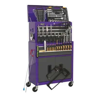 Sealey AP2200COMBOCP Topchest & Rollcab Combination Drawer with Ball-Bearing Slides - Purple/Gre