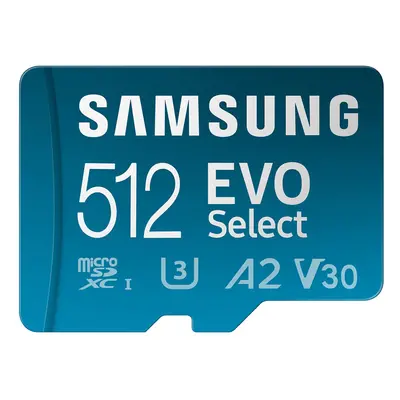 EVO Select (2024) microSD card + SD adapter, 512GB, Memory card for smartphone and tablet, UHS-I