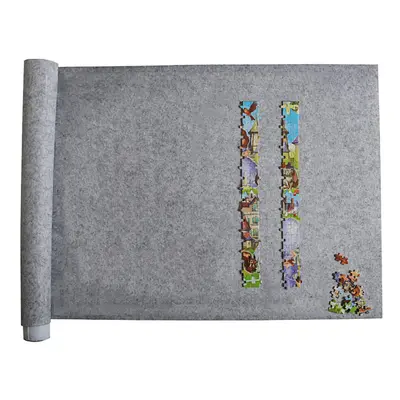 (Grey) Piece Jigsaw Storage Mat Puzzle Roll Up Mat Jigsaw Fun Game Storage Pad Blanket for Adult