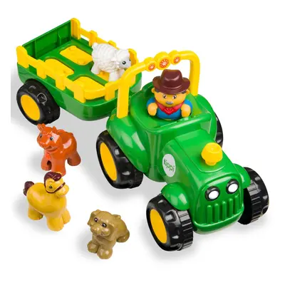 Tippi Drive Along Farm Animals Tractor & Trailer Playset