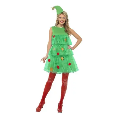 Smiffy's Women's Christmas Tree Costume, Dress & Hat, Size: 16-18, Colour: - christmas costume t