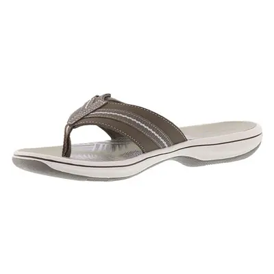 Clarks Women's Brinkley Jazz Flip Flop Pewter Synthetic M US