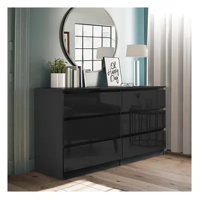 ((6 Drawers Chest Black)) Chest Of Drawers Bedroom Furniture Storage Bedside to Drawers