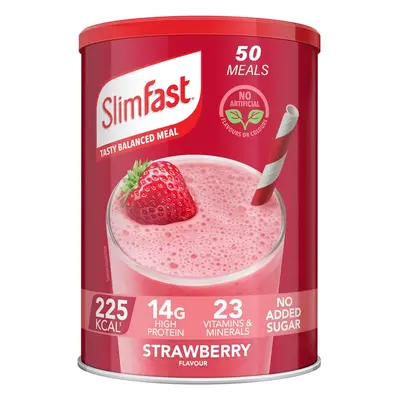 (SlimFast Strawberry Flavour, Servings, 1.825 kg) SlimFast Meal Replacement Shake for Weight Los