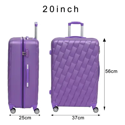 (CMY PURPLE) 20'' Carry on Luggage Trolley Hand Cabin Suitcase