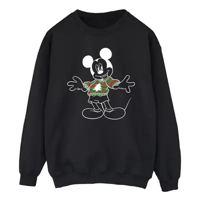 (S, Black) Disney Mens Mickey Mouse Xmas Jumper Sweatshirt