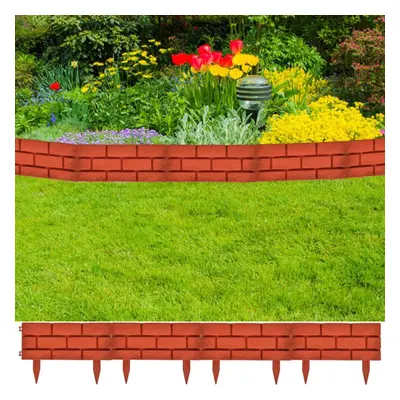 vidaXL 11x Garden Lawn Fencing Divider Brick Design Edging Farm Yard Border