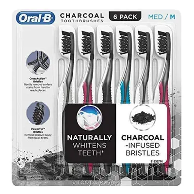 Oral-B Toothbrush Charcoal Infused CrossAction Bristles remove Plaque