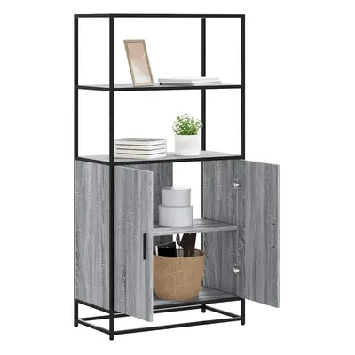 vidaXL Highboard Grey Sonoma 68x35x139 cm Engineered Wood and Metal