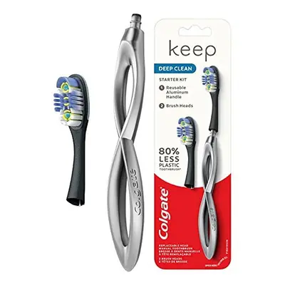 Colgate Keep Manual Toothbrush Deep Clean Starter Kit - Silver