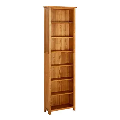 vidaXL Solid Oak Wood 7-Tier Bookcase Living Room Book Shelf Display Unit