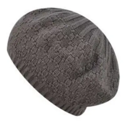 (Grey) Kangol Kids Lozenge Knit Beret Hat Warm Winter French