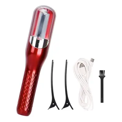 (Red) Automatic Hair Split End Trimmer For Damage Repair Usb - Rechargeable