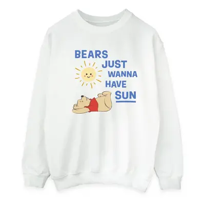 (L, White) Disney Mens Winnie The Pooh Bears Just Wanna Have Sun Sweatshirt