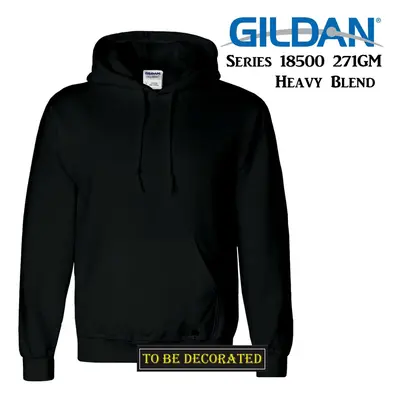 (3XL) Gildan Black Hoodie Heavy Blend Basic Hooded Sweat Sweater Big Mens -5XL