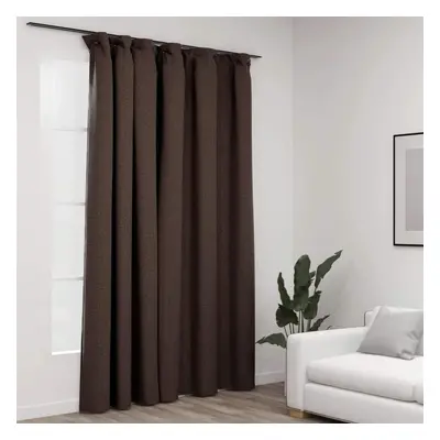 vidaXL Linen-Look Blackout Curtain with Hooks Taupe 290x245cm Drape Blind