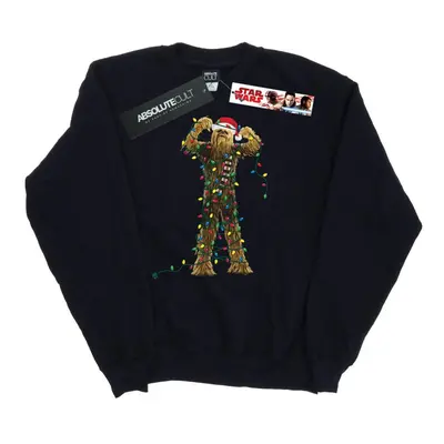 (S, Black) Star Wars Womens/Ladies Chewbacca Christmas Lights Sweatshirt