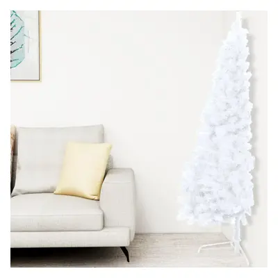 vidaXL Artificial Half Christmas Tree with Stand White cm PVC Xmas Tree