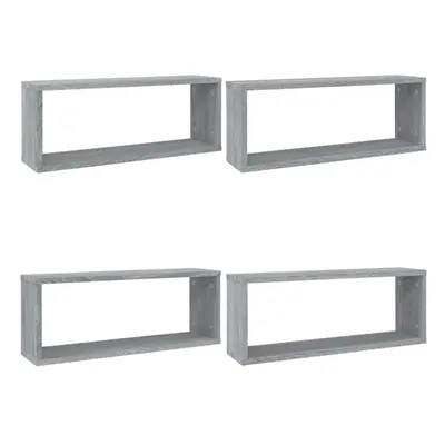 (grey sonoma, 4) vidaXL Wall Cube Shelves Wall Rack Wall-mounted Storage Shelf Engineered Wood