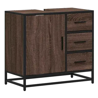 (brown oak) vidaXL Bathroom Sink Cabinet Sonoma Oak 65x33x60 cm Engineered Wood