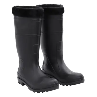 vidaXL Rian Boots with Removable Socks Waterproof Wellies Black Size PVC