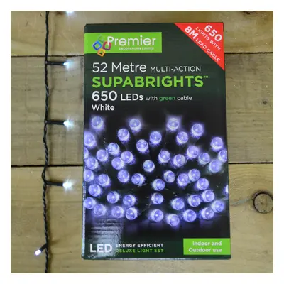 Premier Deluxe Light Set - 52m Multi Action Cool White LED SUPABRIGHTS