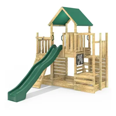 (M21 with Ramp) Rebo Modular Wooden Climbing Frame Adventure Playset - M21