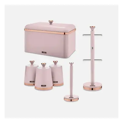 Tower Cavaletto Pink Bread Bin Canisters Towel Pole Mug Kitchen Set