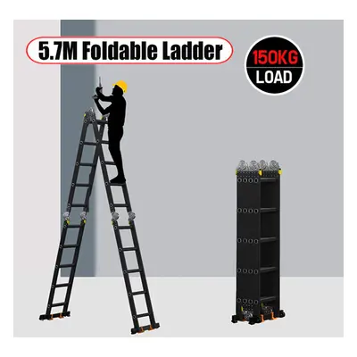 5.7M Folding Ladder Aluminium Ladder Multi Purpose Extendable