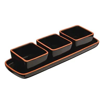 Calisto Serving Dish Set, Ceramic - Black