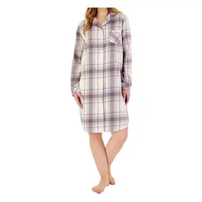 (Grey, 20/22) Slenderella NS88220 Women's Check Cotton Nightshirt