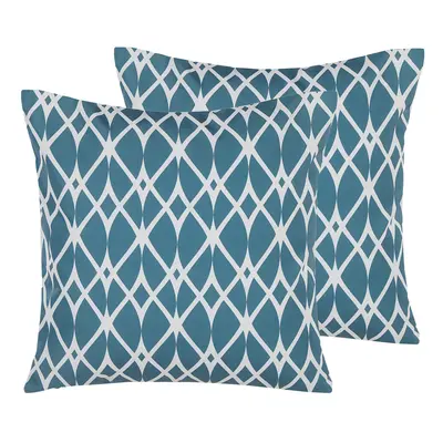 Set of Outdoor Cushions x cm Blue ANAGNI