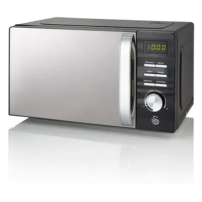 (Black) Swan 700W White Symphony Digital Microwave, 20L Capacity, Microwave Power Levels, Defros