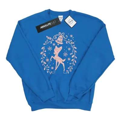 (S, Royal Blue) Disney Mens Bambi Christmas Wreath Sweatshirt