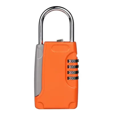 (Orange) Zinc Alloy Portable Anti Theft Key Storage Box with 4-digit Mechanical Password Code Lo