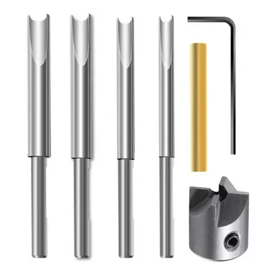 6pcs Flute Pen Barrel Mill Trimmer Set Woodworking Pen Barrel Trimming System with Cutting Head 