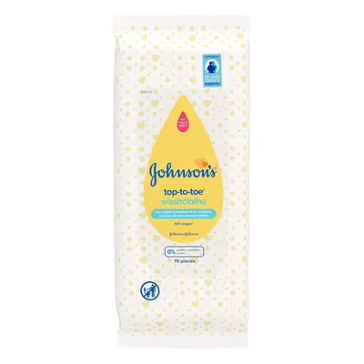 JOHNSON'S Baby Top-To-Toe Washcloths pieces - Pre-moistened washcloths for sensitive skin