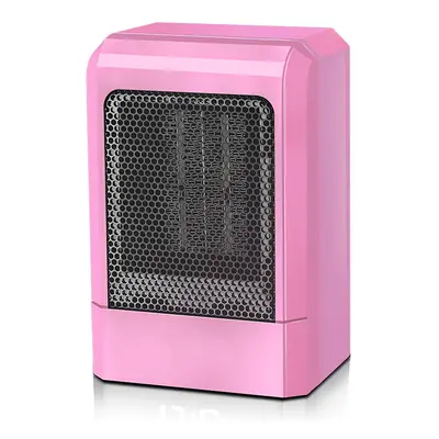 (Pink, EU Plug) 500W Portable PTC Ceramic Heater for Home & Office - Desktop Electric Warmer