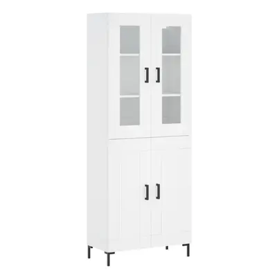 (white, wood doors) vidaXL Highboard Sideboard Tall Storage Cabinet Side Cabinet Engineered Wood