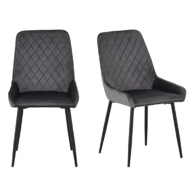 Avery LUXE Grey Velvet Dining Chair x2 Velvet Fabric Priced per Pair