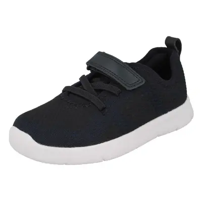 (UK Child, Navy (Blue)) Childrens Boys Girls Clarks Casual Trainers Ath Flux T - F Fit