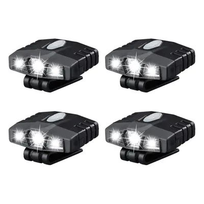 4X Ultra Bright Hands-Free LED Clip on Hat Light - Rechargeable Spotlight Waterproof Cap Light