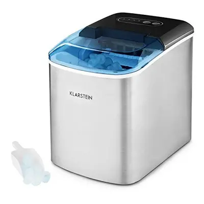 Klarstein On-The-Rocks - Ice Cube Machine, Ice Maker, 12kg/24h, Cube Sizes, min Prep Time, 2.1L 