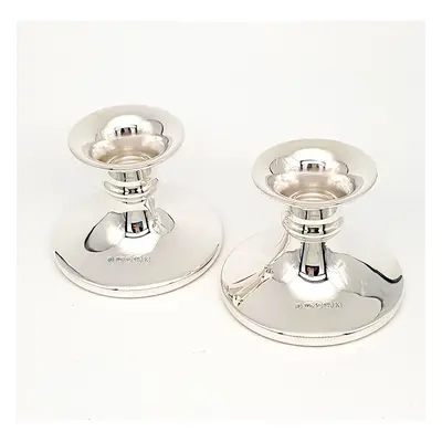 925 Sterling Silver Mini Cabaret Candlesticks - Pair.