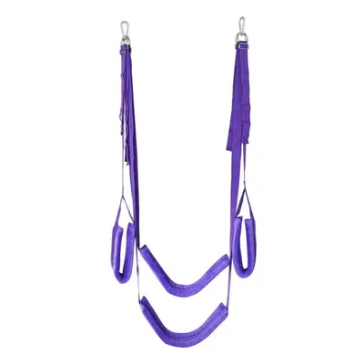 (purple) Soft Material Sex Swing Erotic Toys Of Strap Harness Rope Love Furniture With Metal Sli