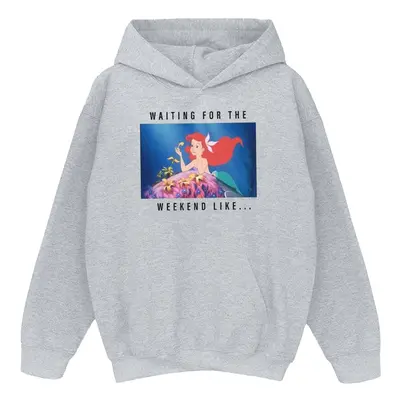 (7-8 Years, Sports Grey) Disney Princess Girls Ariel Waiting For The Weekend Hoodie