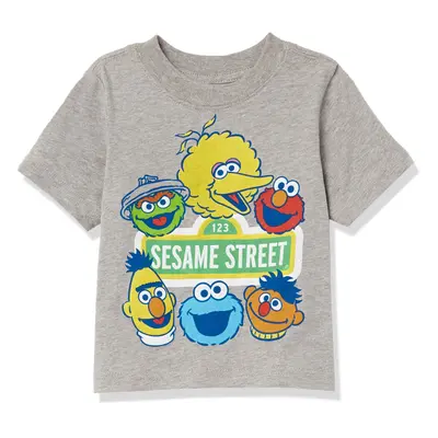 Sesame Street boys Elmo Cookie Monster Big Bird Oscar the Grouch Short Sleeve Tee T Shirt Heathe